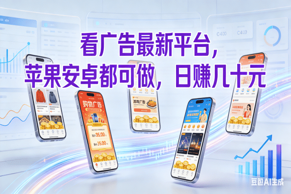 看广告最新平台，苹果安卓都可做，日赚几十元_云峰项目库