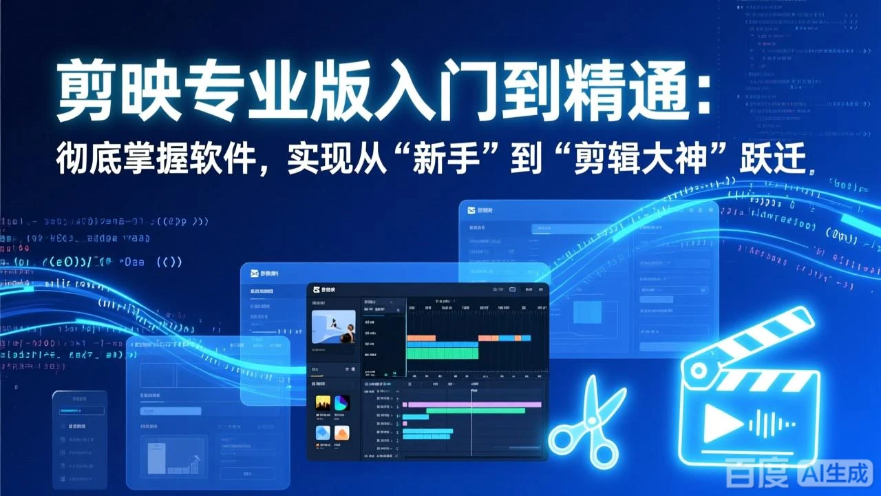 剪映专业版入门到精通：彻底掌握软件，实现从“新手”到“剪辑大神”跃迁_云峰项目库