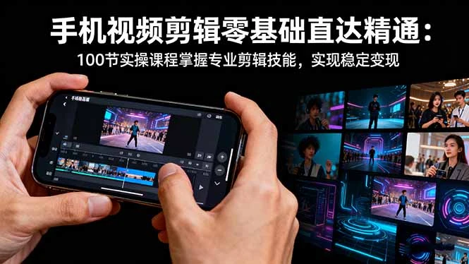 手机视频剪辑零基础直达精通：100节实操课程掌握专业剪辑技能_云峰项目库