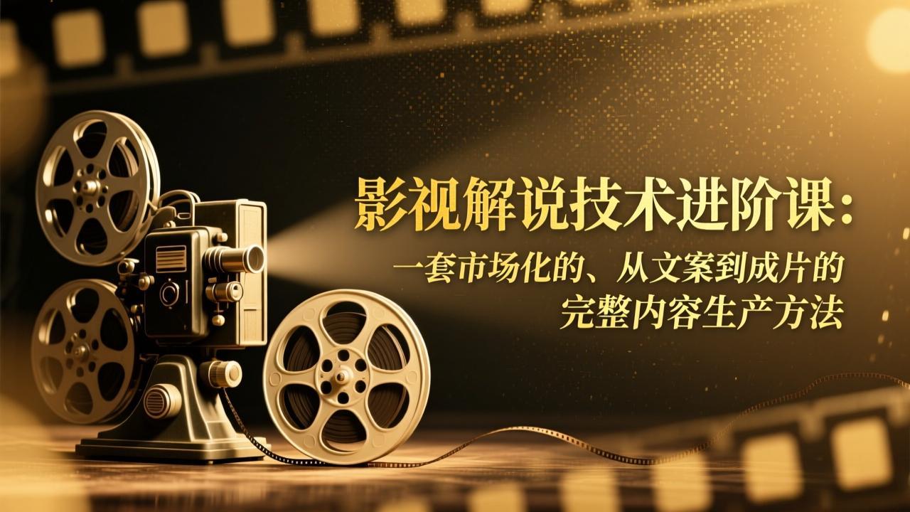 影视解说技术进阶课：一套市场化的、从文案到成片的完整内容生产方法_云峰项目库