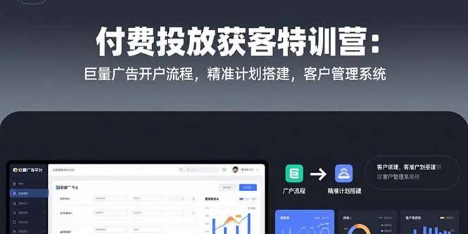 付费投放获客特训营：巨量广告开户流程，精准计划搭建，客户管理系统_云峰项目库