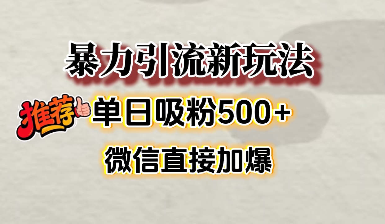 微信加爆的引流超级方法，单日吸粉500➕_云峰项目库