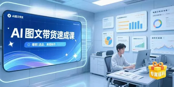 AI图文带货速成课，养号引流秘籍，爆款选品策略，美图制作全流程_云峰项目库