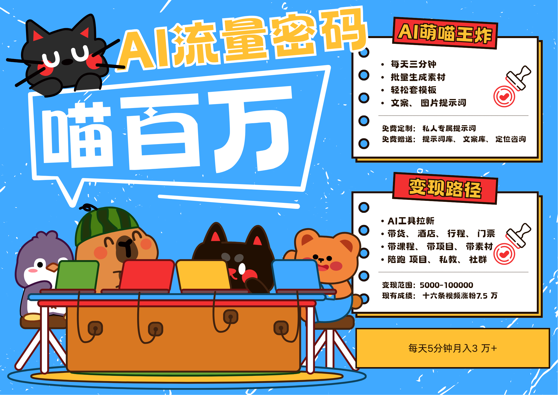 AI+宠物+旅行2025最火流量密码 轻松用AI宠物做文旅账号 可带货，带酒店，可以带行程，旅行社 小白三分钟学会 N种变现渠道 月入五位数  管道收益_云峰项目库