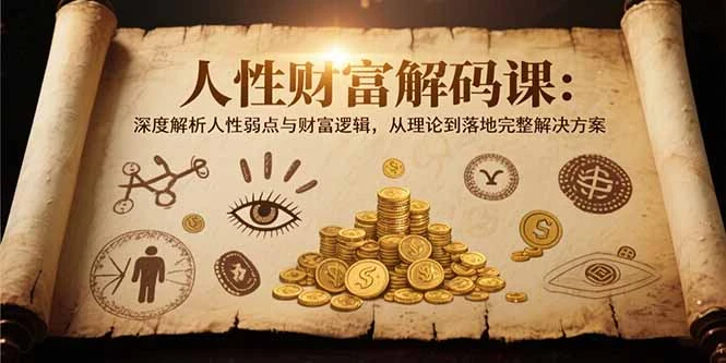 人性财富解码课6.0：深度解析人性弱点与财富逻辑，理论到落地完整解决方案_云峰项目库