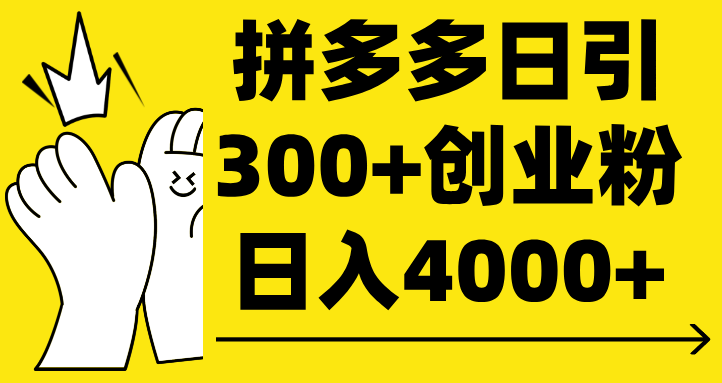 拼多多日引300+创业粉 日入4000+_云峰项目库