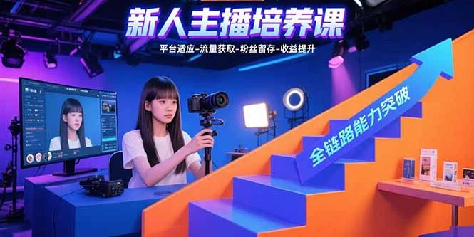 新人主播培养课：平台适应-流量获取-粉丝留存-收益提升 全链路能力突破_云峰项目库