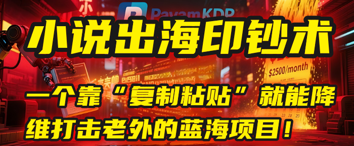 小说出海印钞术：一个靠“复制粘贴”就能降维打击老外的蓝海项目！_云峰项目库