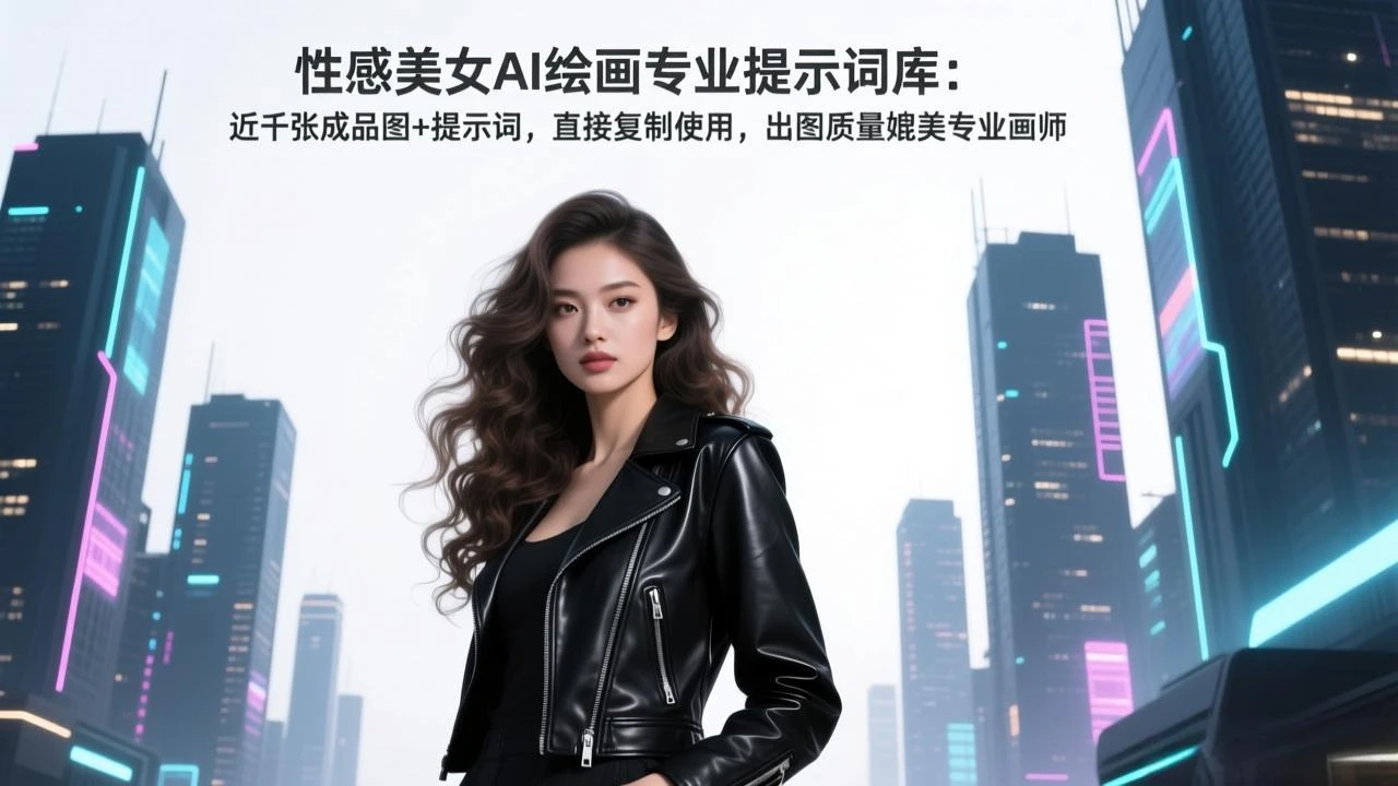性感美女AI绘画专业提示词库：近千张成品图+提示词，直接复制使用，出图质量媲美专业画师_云峰项目库
