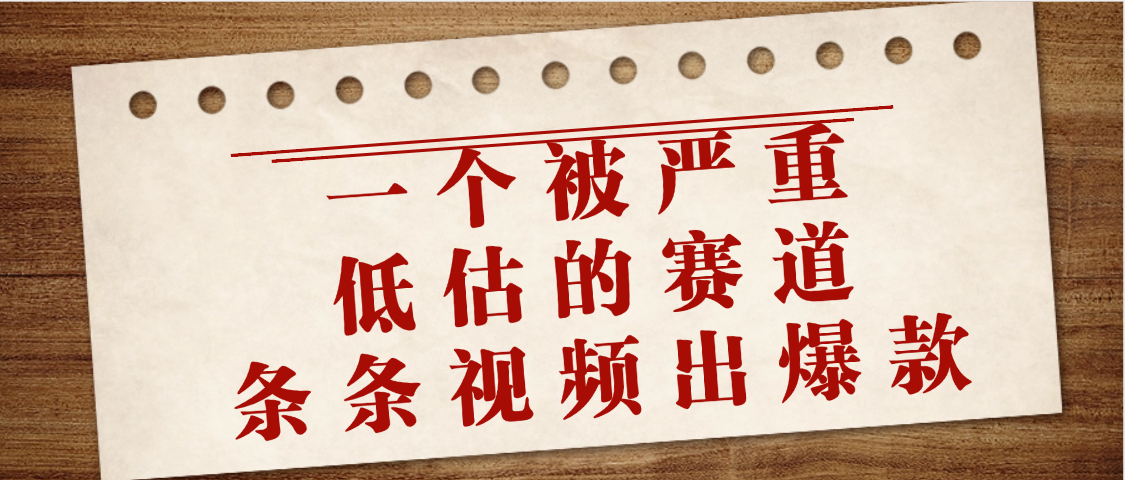一个被严重低估的赛道，条条视频出爆款，一个月变现3万+_云峰项目库