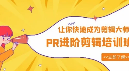 PR进阶剪辑培训班，让你快速成为剪辑大师 12节视频课程+素材_云峰项目库