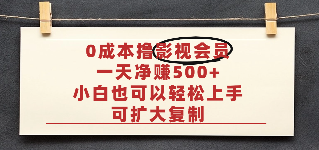 亲测，0成本可批量操作，靠卖影视会员实测月入30000+_云峰项目库