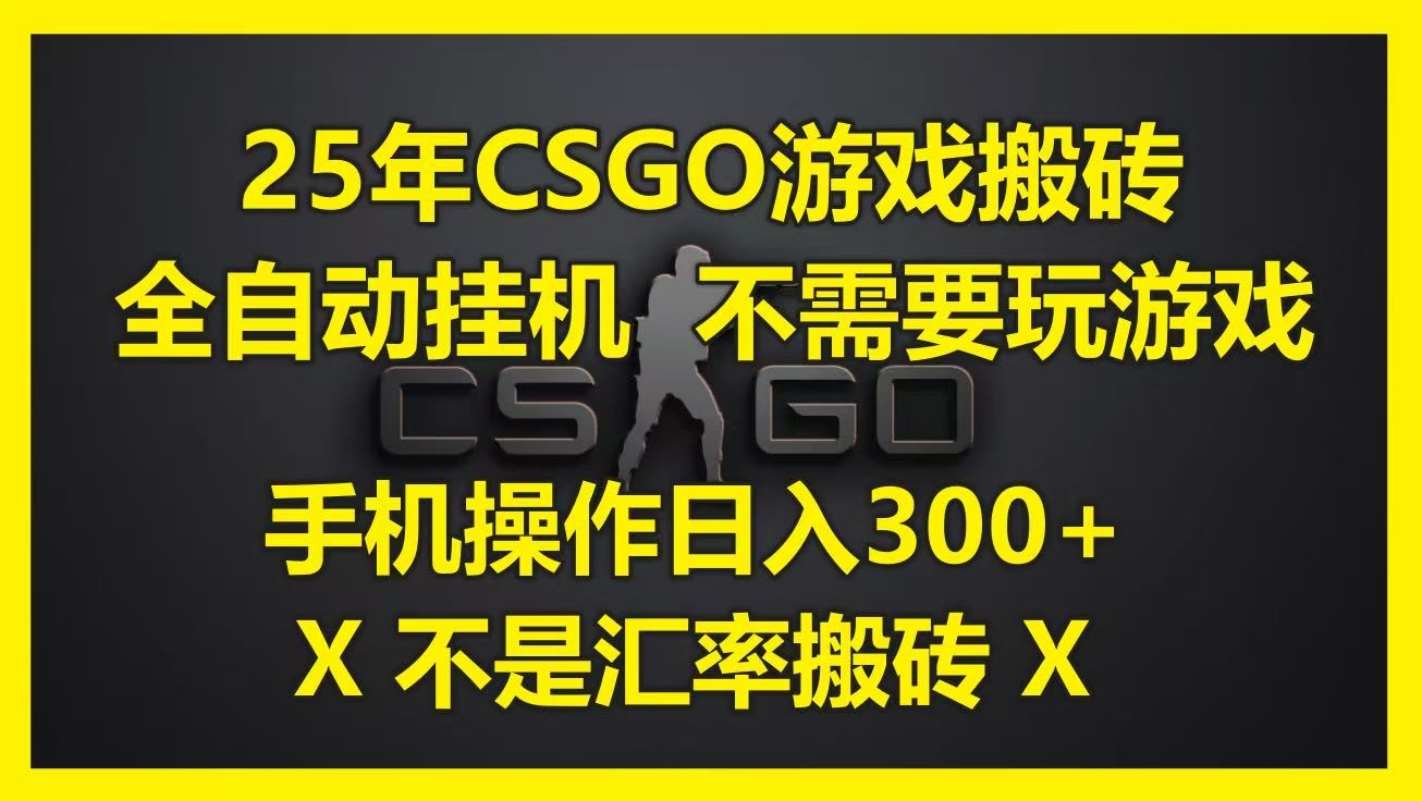 25年CSGO游戏搬砖，全自动挂机，不需要玩游戏，手机操作日入300+。(不是汇率搬砖)_云峰项目库