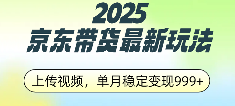 2025京东带货最新玩法，上传视频，单月稳定变现999+_云峰项目库