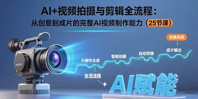 AI+视频拍摄与剪辑全流程：从创意到成片的完整AI视频制作能力（25节课）_云峰项目库