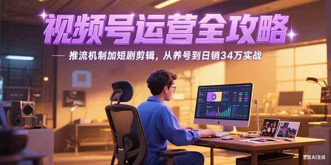 2025视频号运营全攻略，推流机制加短剧剪辑，从养号到日销34万实战_云峰项目库