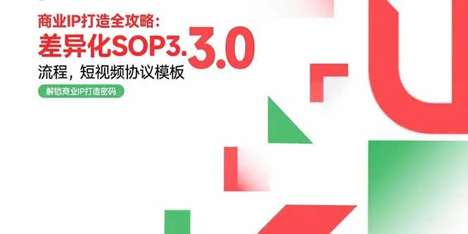 商业IP打造全攻略：差异化SOP3.0流程，短视频协议模板，婚恋项目实战案例_云峰项目库