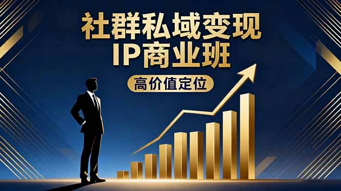 社群私域变现IP商业班，高价值定位,精准引流,私聊成交，实践年盈利破百万_云峰项目库