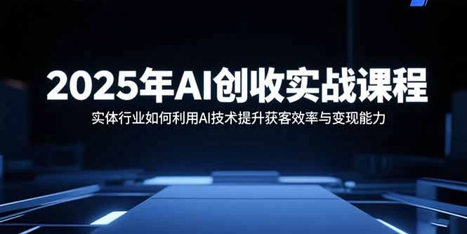 2025年AI创收实战课程：实体行业如何利用AI技术提升获客效率与变现能力_云峰项目库
