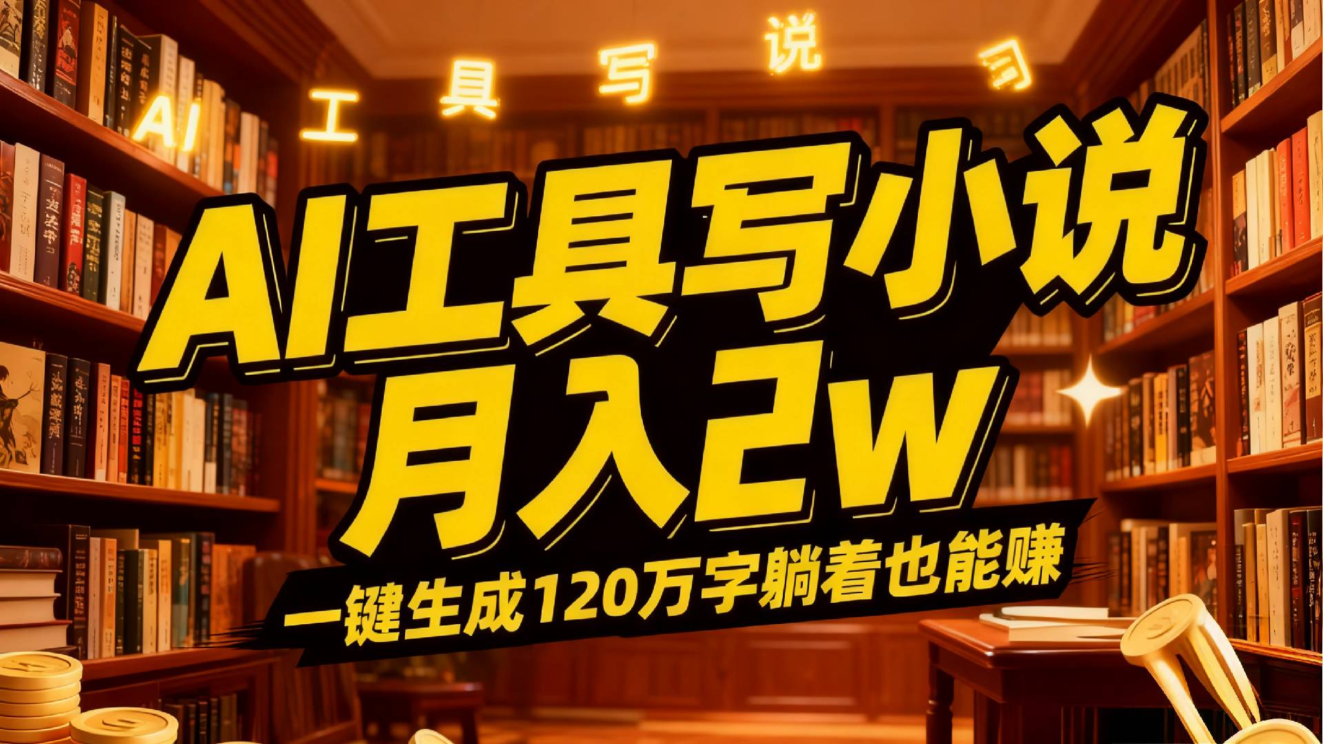 2026年AI工具写小说,一键生成120万字，躺着也能赚，月入2w+_云峰项目库
