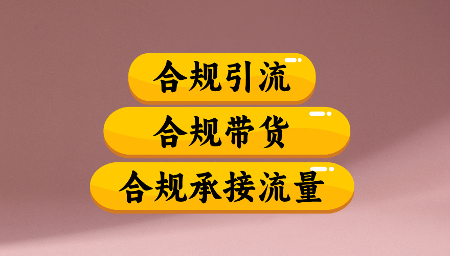 合规引流、合规并且高效地做带货、合规承接流量（揭秘）_云峰项目库