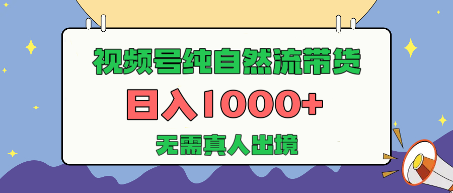 视频号纯自然流带货，日入1000+，无需真人出境，新手小白也可操作_云峰项目库