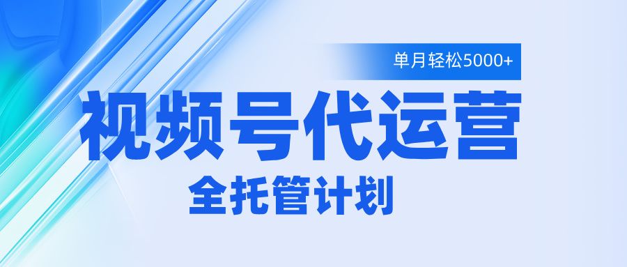 视频号代运营2.0，全程托管招募，单月轻松变现5000+_云峰项目库