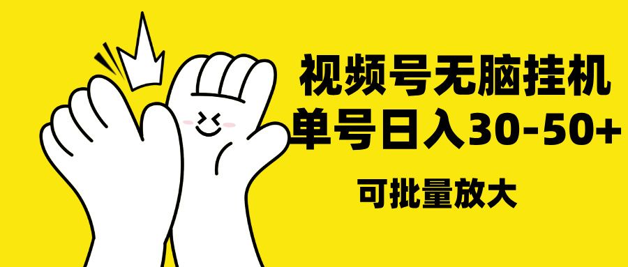 视频号无脑挂机，单号30-50+，可批量放大_云峰项目库