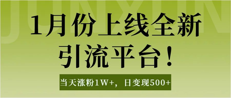 1月上线全新引流平台，当天涨粉1W+，日变现500+工具无脑涨粉，解放双手操作简单_云峰项目库