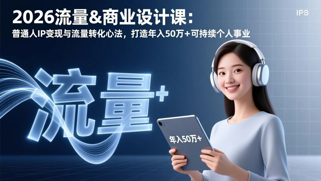 2026流量&商业设计课：普通人IP变现与流量转化心法，打造年入50万+可持续个人事业_云峰项目库