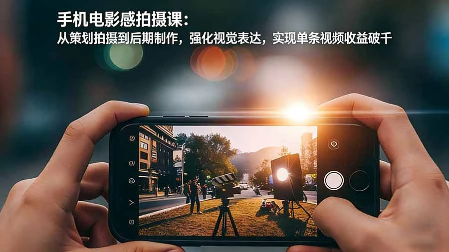 手机电影感拍摄课：从策划拍摄到后期制作，强化视觉表达，实现单条视频收益破千_云峰项目库