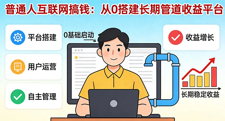 普通人互联网搞钱，自己做平台当老板，从0搭建一个长期管道收益_云峰项目库