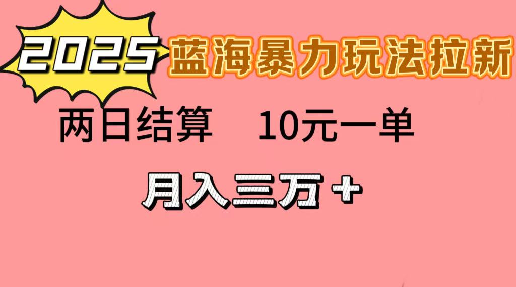 蓝海暴力拉新项目，10元一单，两日结算，月入3w➕_云峰项目库