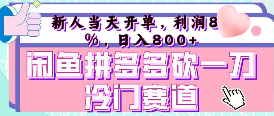 咸鱼拼夕夕砍一刀冷门暴力赛道，新人当天开单，利润百分之八十，日入 800+_云峰项目库