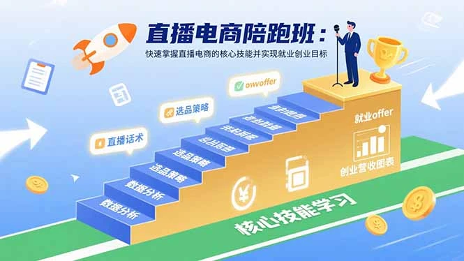 直播电商陪跑班：快速掌握直播电商的核心技能并实现就业/创业目标_云峰项目库