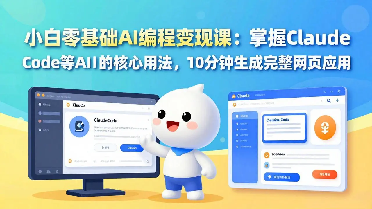 小白零基础AI编程变现课：掌握Claude Code等AI工具的核心用法，10分钟生成完整网页应用-云峰项目库