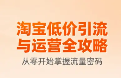 淘宝低价引流与运营全攻略(更新9月)-云峰项目库