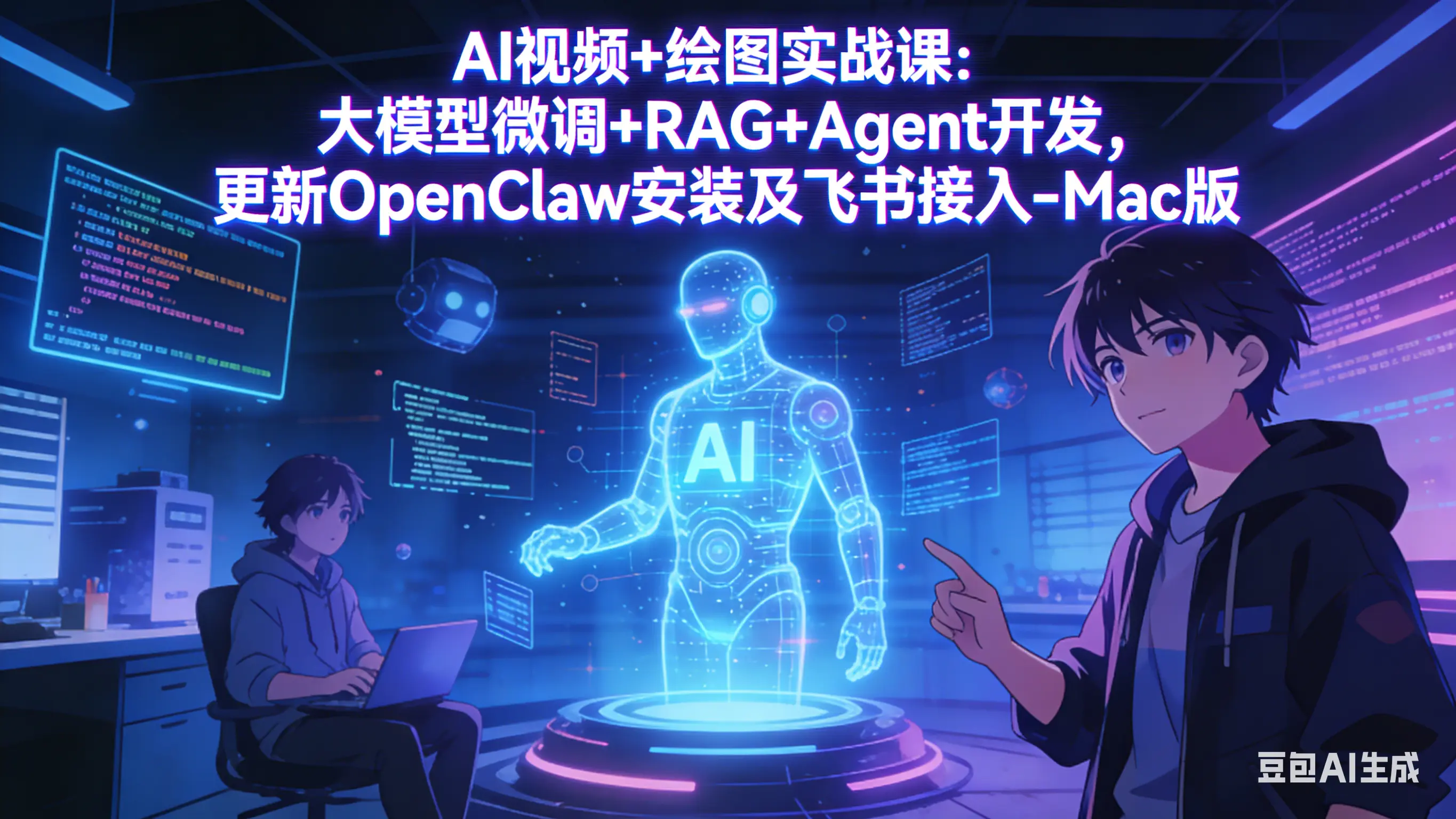 AI视频+绘图实战课:大模型微调+RAG+Agent开发,更新OpenClaw安装及飞书接入-Mac版-云峰项目库