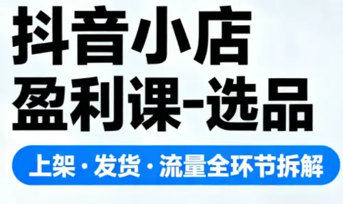 抖音小店盈利课-选品·上架·发货·流量全环节拆解-云峰项目库