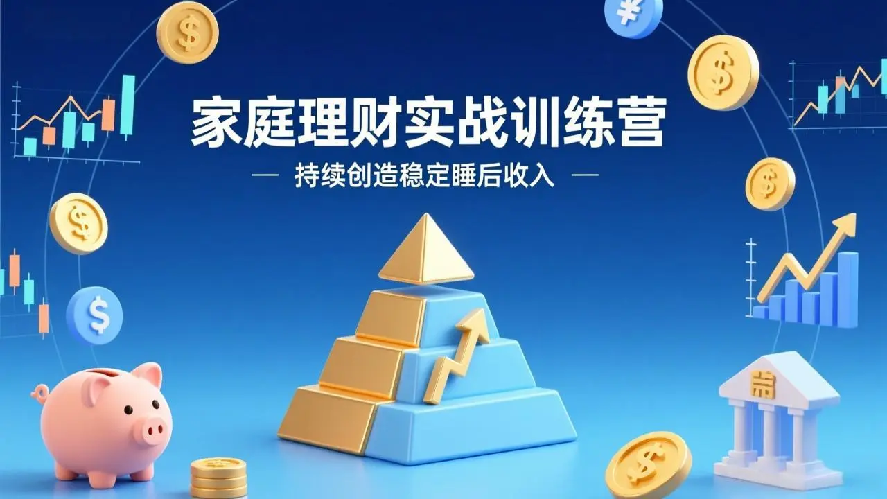 家庭理财实战训练营：从0到1建体系，三阶进阶层层递进，助你持续创造稳定睡后收入-云峰项目库
