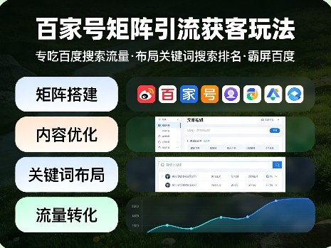 百家号矩阵引流获客玩法，专吃百度搜索流量，布局关键词搜索排名，霸屏百度-云峰项目库