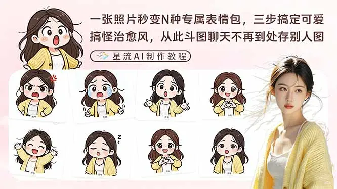 一张照片秒变N种专属表情包，三步搞定可爱搞怪治愈风，从此斗图聊天不再到处存别人图-云峰项目库