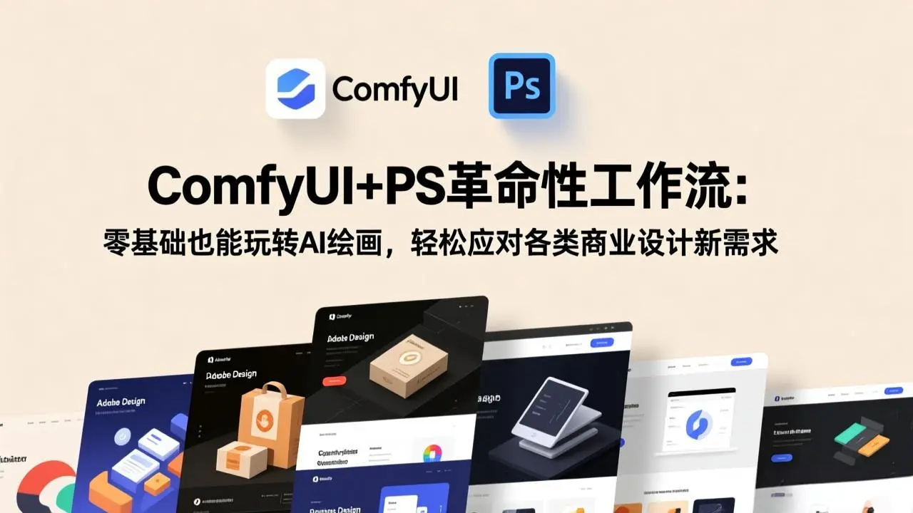 ComfyUI+PS革命性工作流:零基础也能玩转AI绘画,轻松应对各类商业设计新需求-云峰项目库