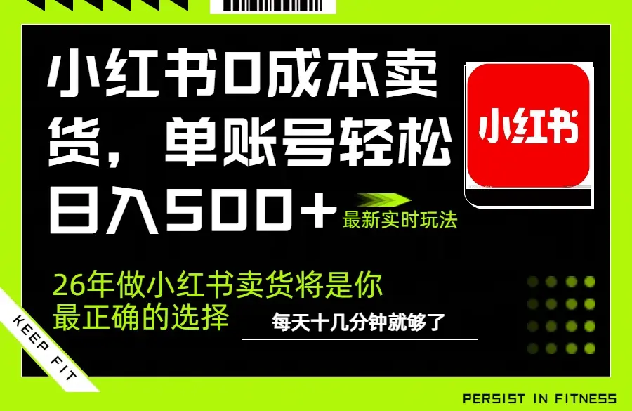 小红书0成本AI卖货，单账号轻松日入500+，完全托管AI，可矩阵放大-云峰项目库