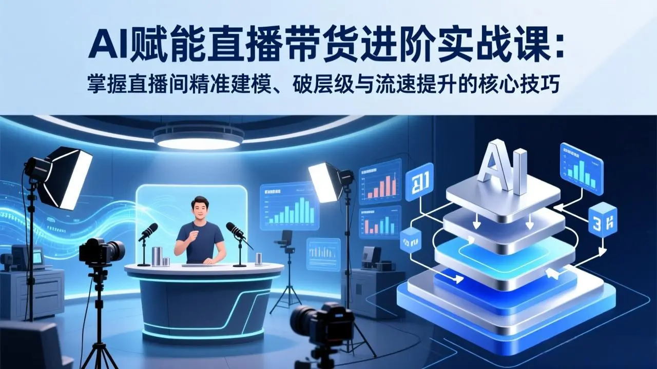 AI赋能直播带货进阶实战课：掌握直播间精准建模、破层级与流速提升的核心技巧-云峰项目库
