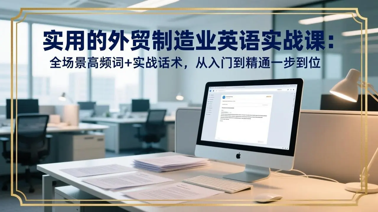 实用的外贸制造业英语实战课：全场景高频词+实战话术，从入门到精通一步到位-云峰项目库