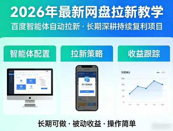 2026年最新网盘拉新教学(百度智能体自动拉新),一个可以长期深耕、持续复利的项目-云峰项目库