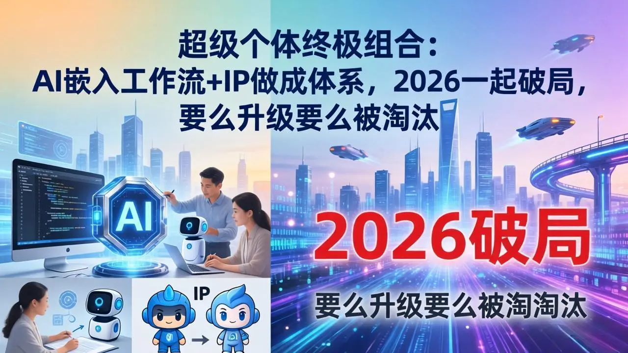 超级个体终极组合：AI嵌入工作流+IP做成体系，2026一起破局，要么升级要么被淘汰-云峰项目库
