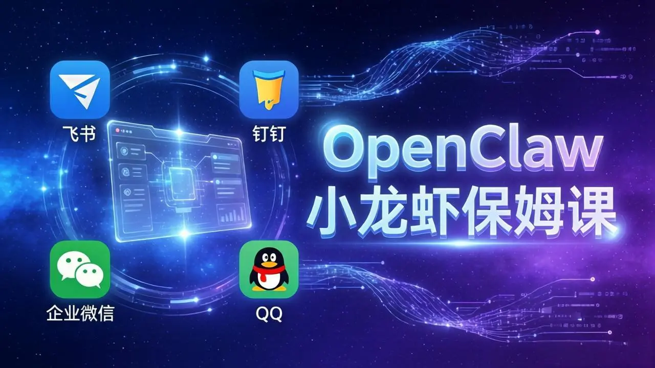 OpenClaw小龙虾保姆课： Windows/macOS/Linux/Docker全系统安装，飞书+钉钉+企业微信+QQ 全接入-云峰项目库