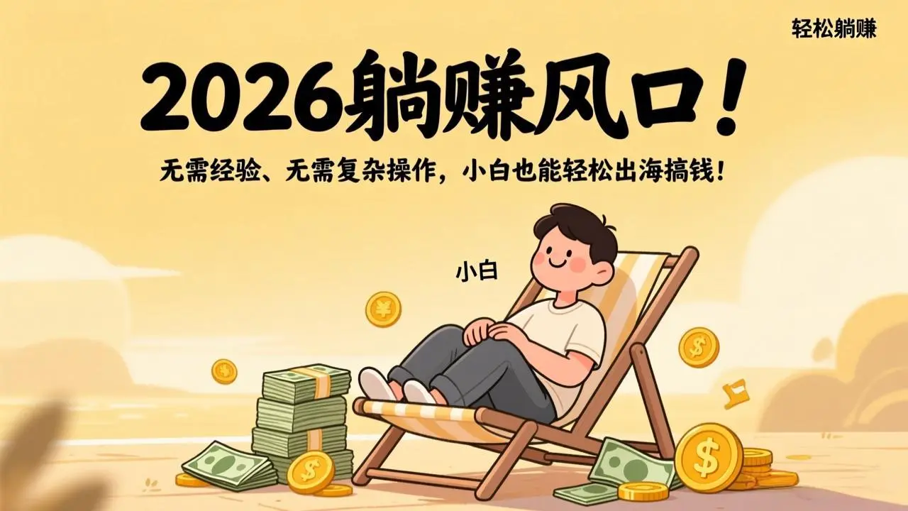 2026躺赚风口!无需经验、无需复杂操作,小白也能轻松出海搞钱!-云峰项目库